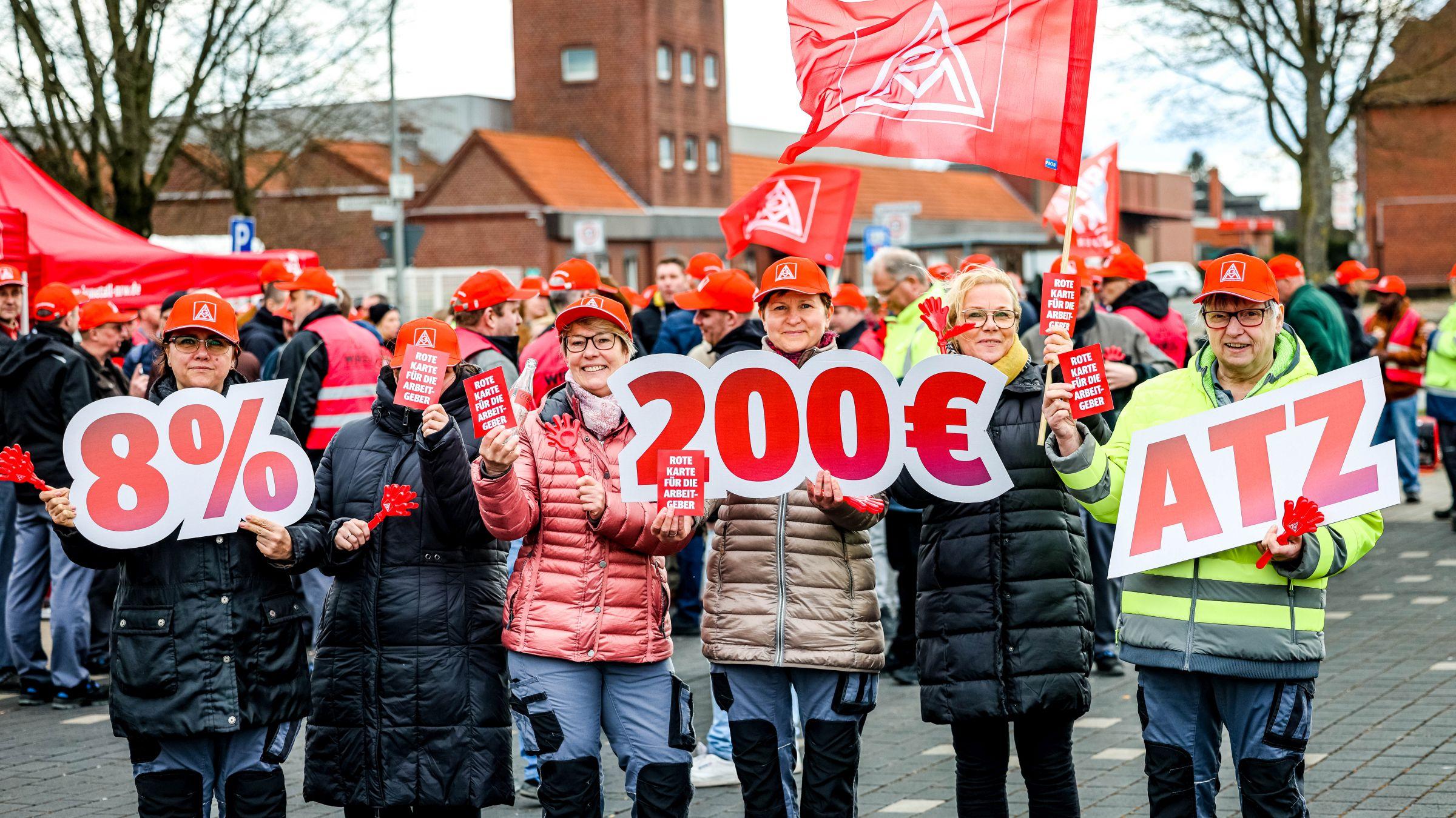 Warnstreik Textil-Tarifrunde Gescher NRW am 13.03.2023